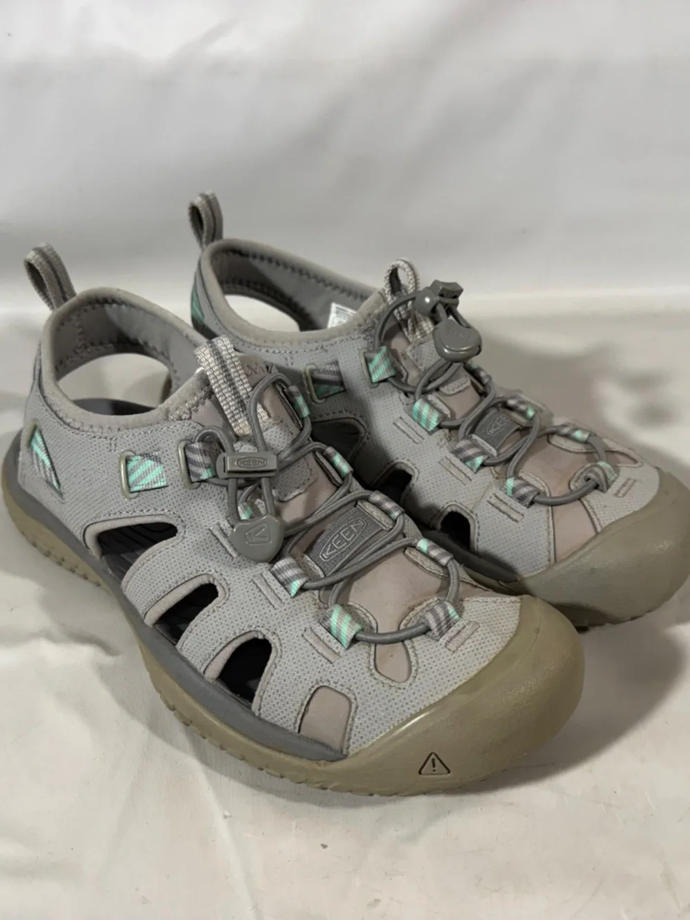 Keen SOLR Gray Mint Outdoor Sandals Water Hiking Sandals Women Size 7.5 EU 38